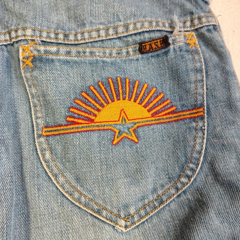 H.A.S.H. Jeans Wide Leg Flare Women 31x36 Blue Vintage High Rise Light Wash - Picture 7 of 16